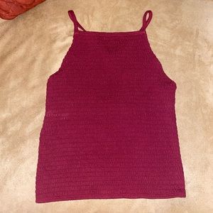 S Maroon Hollister Textured Top